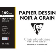 Papier Dessin À Grain Clairefontaine Noir A3 29,7x42 Cm 160g