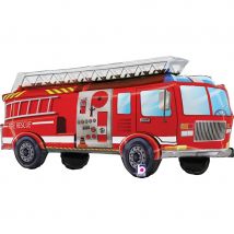 Ballon Aluminium Hélium Géant - Camion De Pompier Rouge 85 Cm - GRABO