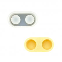 Moule En Silicone 13,3cm X 7,5cm X 3,5cm - Porte-bougie Rond À Deux Trous - Jesmonite