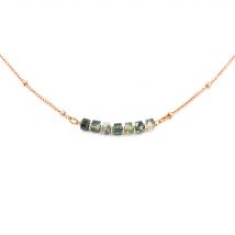 Collier Piana En Pierres Agate Aquatique - Sloya