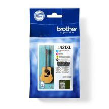 4 Cartouches D'Encre Lc421xlval - Brother - Noir, Cyan, Magenta Et Jaune 500 Pages - Pour Dcp-j1050dw, Mfc-j1010dw Et Dcp-j1140d - Brother