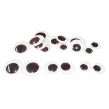 Yeux Mobiles Maxi Adhésifs Noirs 18 Pièces - Sodertex