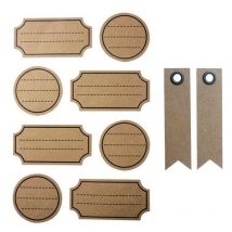 32 Stickers Kraft Avec Pointillés + 20 Étiquettes Kraft Fanion - Graine Creative