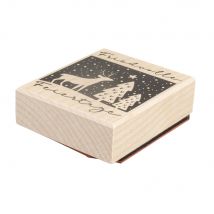 Tampon friedvolle Feiertage, 6x7cm - Rayher