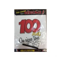 T-shirt À Dédicacer - Anniversaire 100 Ans - Avec Feutre Inclus - Taille Unique - Studio H