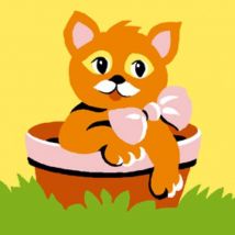 Kit Canevas Soudan Chat 25x25cm - LUC