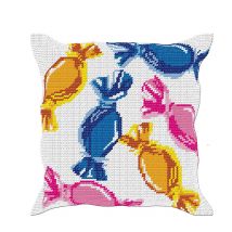 Kit Coussin Canevas Soudan 50x50 Bonbons - LUC