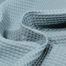Tissu Nid D'Abeille Uni Bleu Céladon - Craftine