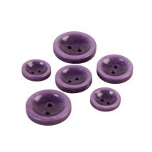 Lot De 3 Boutons Ronds 2 Trous Violet - My mercerie