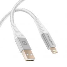 Swissten Câble Usb Vers Lightning Aramide Recharge Rapide Blanc