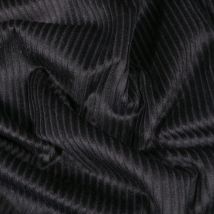 Tissu Velours Côtelé Uni Noir - Craftine