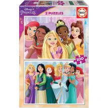 Puzzle - Princesses Disney - 2x100 Pièces - Enfant - Dès 6 Ans - 2 Modèles - Educa Borras