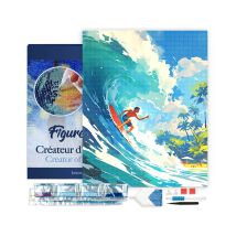 Diamond Painting Broderie Diamant Figured’art 40x50cm Toile Tendue Sur Châssis En Bois - Diamants Carrés - Surf À Hawaï - Figured'Art