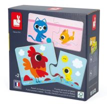 Puzzles 2 Pieces Parents Et Bebes Animaux - Jura Toys