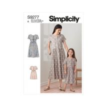 Patron Simplicity 9277.a - Robe Maman - Enfant De 3 À 8 Ans Et Du 34 Au 52 (fr) Taille N°fr 34-52