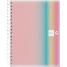 Cahier - A4 - Spirales - Lignes - Polypro - 120 Pages Perforées - Arc-en-ciel - Agipa