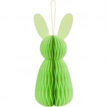 1 Décoration Lapin Nid D'Abeille 12 Cm - Vert Clair - PartyDeco