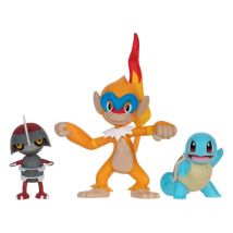 Pokémon - Pack 3 Figurines Battle Figure Set Scalpion, Carapuce 1, Chimpenfeu 5 Cm - Jazwares