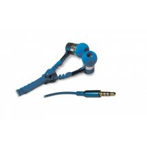 Ecouteurs Intra Auriculaire Avec Micro Et Zip Anti-nœuds 1,2 M - Bleu - Metronic