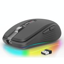 Souris Sans Fil 2400dpi Dual Mode 2.4ghz Bluetooth 5.1 6 Boutons Silencieuse Noir Yonis - Yonis