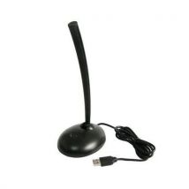 Microphone Pour Pc Portable Tablette Prise Usb 2.0 Filaire Avec Support Noir Yonis - Yonis