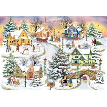 Puzzle 1000 Pièces - Noël Au Village - Grafika