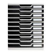 Module De Classement Modulo Office 10 Tiroirs Fermés - Noir - Exacompta