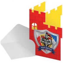 8 Invitations Chevalier Bouclier - Annikids