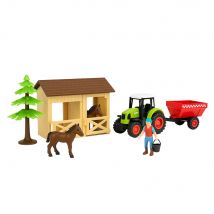 Jouet Ma Petite Écurie 7 Pièces Avec Fermier, Chevaux Et Tracteur Sonore Et Lumineux, Piles Incluses, Dès 3 Ans - Shop-story