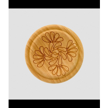 Bouton Rond En Bois Motif Fleurs – 20 Mm – Prym 016 Naturel