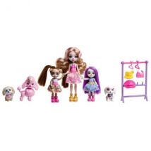Enchantimals Glam Party - Famille Dwyla Et Chiens - Poupées, Animaux, Accessoires - Mattel - Hnv26