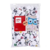 Yeux Mobiles Adhésifs Cils Et Colorés 600 Yeux - Apli