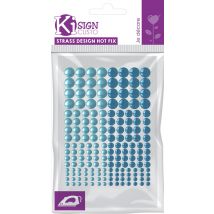 Strass Thermocollant Tissu Ø3/4/5/6mm Duo Aqua 176 Pièces - Ki Sign