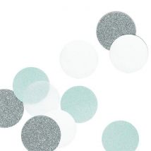 30 Confettis Argent Et Bleu Menthe - Artemio