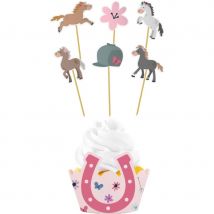 Set De 12 Décorations Cupcakes - Happy Cheval - Annikids