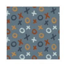 Tissu Sweat Poppy Croix Et Ronds 9801bleu Vendu Au Mètre
