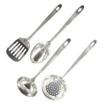 Ensemble De 4 Ustensiles De Cuisine En Inox Louche Spatule Ajourée Cuillère Et Écumoire Fackelmann Oxford