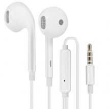 Écouteurs Filaires Jack 3.5mm Télécommande Microphone Mh135 Oppo Blanc