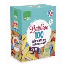 Batibloc Color 100 Planchettes Enbois Colorees - Vilac