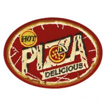 Lot De 3 Écussons Thermocollants Sport Rétro Pizza 6,5cm X 5cm - My mercerie
