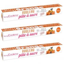 3 Pâtes À Sucre En Rouleau Orange Ø 36 Cm - Scrapcooking