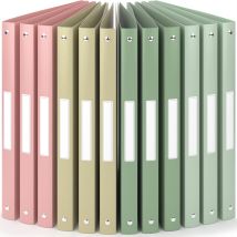 12x Classeur A4- 4 Anneaux- Dos 2,5 Cm Pour 100 Feuilles- Étiquettes De Dos- Pp- Souple- Résisitants À L'Eau- Couleur Terre- Acropaq - Acropaq