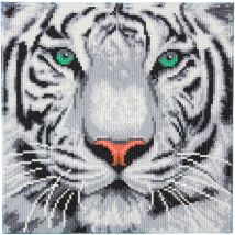 Crystal Art Kit Tableau Broderie Diamant 30x30cm Tigre Des Neiges - Crystal Art