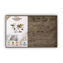 Carte Du Monde En Bois Creatifwood 2d Multicolor S (80 X 55 Cm) - Décoration Murale - Creatifwood