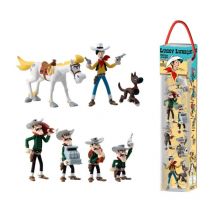 Lucky Luke - Tubo 7 Figurines Personnages Lucky Luke 4 À 10 Cm - Plastoy