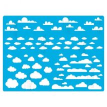 Pochoir Plastique Souple Réutilisable 18,5 X 14,5 Cm Fabrika Decoru Nuage 382 - FABRIKA DECORU