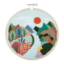 Kit De Broderie mountain View Avec Cercle En Bois De 15 Cm – Trimits 59 Mountain View