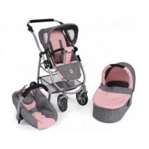 Landau Combine Émotion 3 En 1 Rose Et Gris Poupée - Bayer Chic 2000 - 63715 - Bayer Chic 2000
