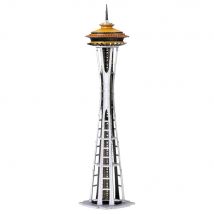 Metalearth: Premium Series - Space Needle De L'Exposition Universelle De 1962 4,7x4,7x20,7cm, Maquette 3d En Métal Avec 2 Feuilles, En Boîte 