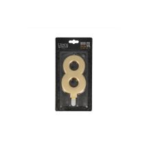 Bougie Anniversaire Dorée Xxl Chiffre 8 - Patisdecor